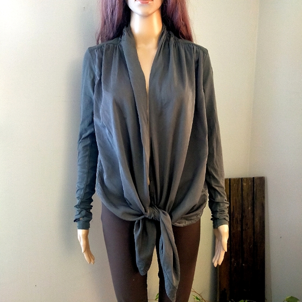 Lululemon sweater Your Best Breathe wrap Long Sleeves  Sage Green Tie Up